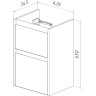 Тумба LEMARK COMBI 45 см под раковину, подвесная/напольная, 2 ящика, фасад Бетон, корпус белый глянец LM03C45T-Beton